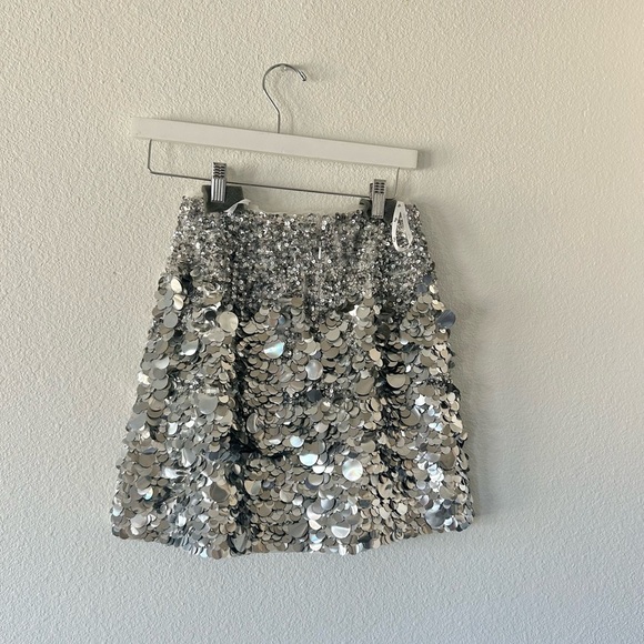 Aje Celeste Sequin Shell Top & Cherie Mini Skirt Set in Silver - Picture 11 of 11